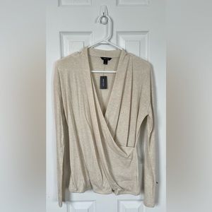 NWT RW&CO. Long Sleeve Sweater with Crossover Front
